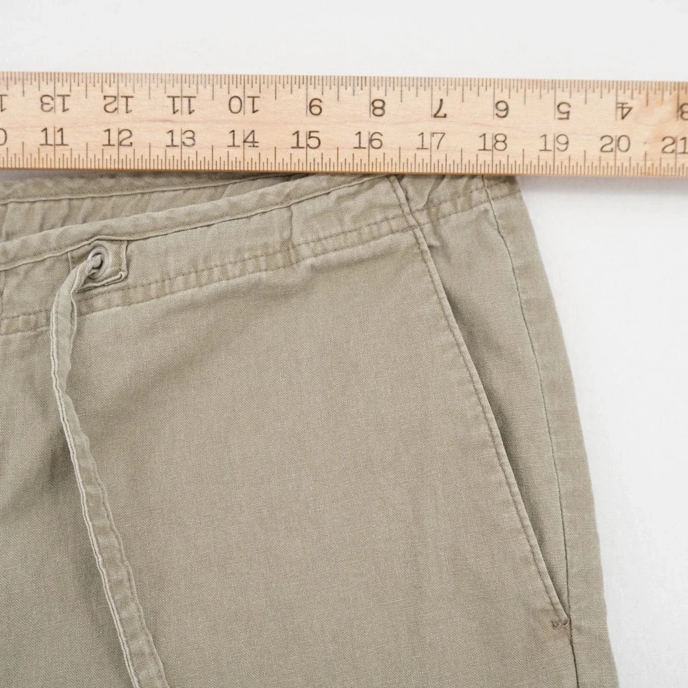 Cubavera Linen Blend Drawstring Pants Mens 36 Khaki Casual Resort
